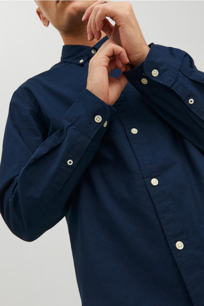 JJEOXFORD SHIRT LS NOOS 12182486 Navy Blazer